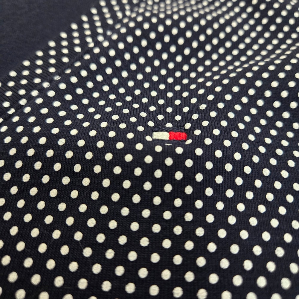 Tommy Hilfiger Womens 3X Navy Blue White Polka Dot V-Neck Cotton T-Shirt Logo - Picture 7 of 9